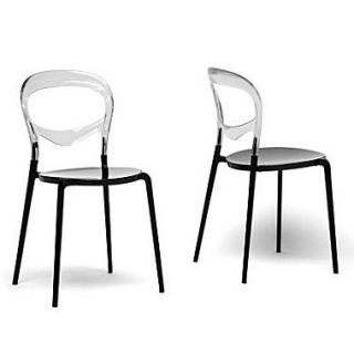 Baxton Studio Acrylic Dining Chair, Black and Clear