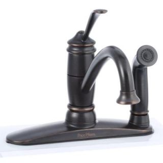 Pfister Brookwood Single Handle Standard Kitchen Faucet with Side Sprayer in Tuscan Bronze F 034 3ALY