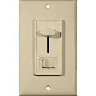 Slide Single Pole Dimmer with Switch in Ivory