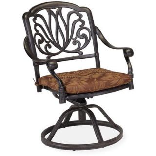 Home Styles Floral Blossom Outdoor Swivel Chair with Cushion, Charcoal