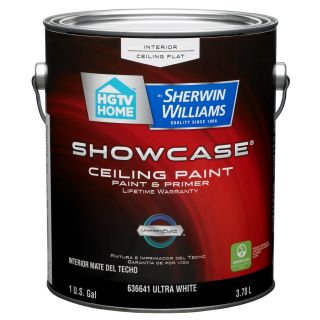 HGTV HOME by Sherwin Williams Showcase White Flat Latex Interior Paint and Primer in One (Actual Net Contents 128 fl oz)