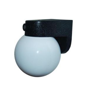 Polymer Products 1 Light Black Outdoor Incandescent Black Wall Bracket with 6 in. Globe and Dusk/Dawn Sensor 1519 10600 GI
