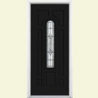 Masonite 36 in. x 80 in. Providence Center Arch Painted Smooth Fiberglass Prehung Front Door with Brickmold 22266