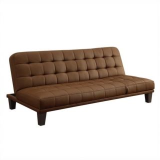 DHP Metropolitan Faux Leather Convertible Sofa in Tan   2014309