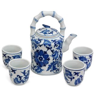 Porcelain Blue and White Floral Tea Set (China)   13421004  