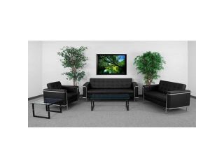 Flash Furniture HERCULES Lesley Series Reception Set in Black ZB LESLEY 8090 SET BK GG ZB LESLEY 8090 SET BK GG