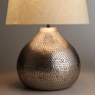 Pewter Prema Punched Metal Table Lamp Base