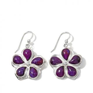 Jay King Purple Turquoise Floral Sterling Silver Earrings   7816414
