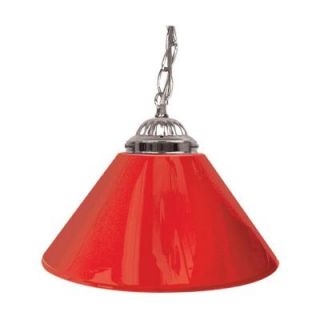 Trademark Global 14 in. Single Shade Red and Silver Hanging Lamp 1200S RED
