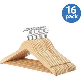 Whitmor Wood Suit Hangers, Set of 16