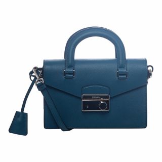 Prada Mini Cobalt Saffiano Leather Cross body Bag   Shopping