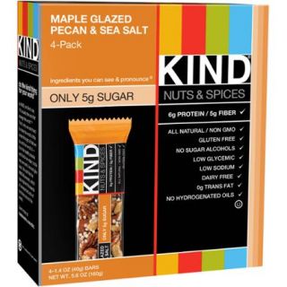 KIND Nuts & Spices Bars, Maple Glazed Pecan & Sea Salt, 1.4 Ounces, 4 Count