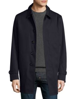 Single Breasted Trench Coat, Navy