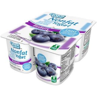 Great Value Light Blueberry Nonfat Yogurt, 4ct