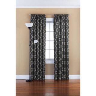 Mainstays Wave Room Darkening Polyester Curtain Panel, Grey