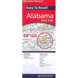 Rand Mcnally Easy to Read Alabama State Map