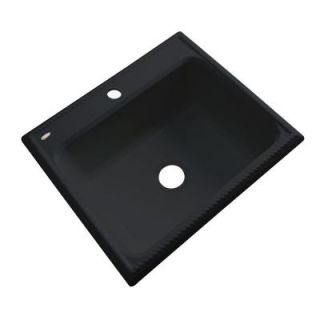 Thermocast Wentworth Drop In Acrylic 25 in. 1 Hole Single Bowl Kitchen Sink in Black 27199
