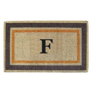 Creative Accents Double Picture Frame Orange Brown 22 in. x 36 in. HeavyDuty Coir Monogrammed F Door Mat 02017F