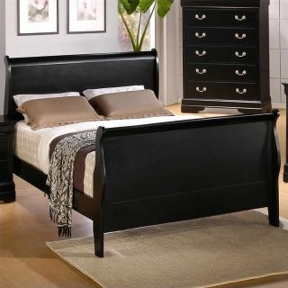 Coaster Louis Philippe Sleigh Bed in Black Finish   201071X