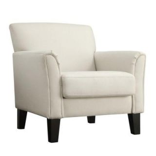 HomeSullivan Durham Contemporary Linen Arm Chair in White 409913WL 1TL