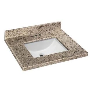 Home Decorators Collection 25 in. W x 22 in. D Granite Vanity Top in Giallo Ornamental with White Single Trough Basin 25886