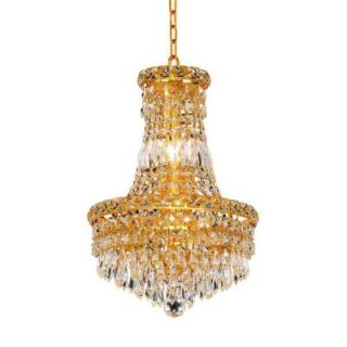 Elegant Lighting 6 Light Gold Chandelier with Clear Crystal EL2526D12G/RC