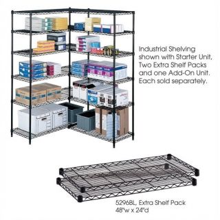 Safco 48"x24" Industrial Extra Shelf Pack in Black   5296BL