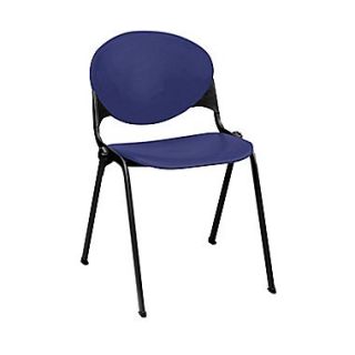 KFI Seating Polypropylene Stack Chair With Black Frame, Navy Blue