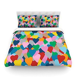 KESS InHouse More Hearts by Project M Featherweight Duvet Cover; Queen