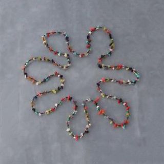 Cotton Rope Multi gemstone Nugget Necklace (Thailand)   13654359