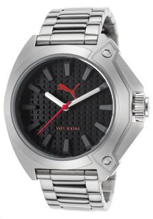 Men's Stainless Steel Black Textured Dial