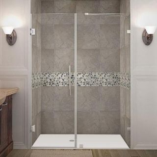 Aston Nautis 55 in. x 72 in. Frameless Hinged Shower Door in Stainless Steel with Clear Glass SDR985 SS 55 10