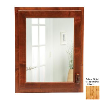 Fireside Lodge Furniture 18 in x 22 in Rectangle Recessed Hickory Mirrored Wood Medicine Cabinet
