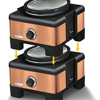 Bella Set of 3 Linkable 2.5 Quart Slow Cookers with Little Dipper Chocolate Mel   7523740