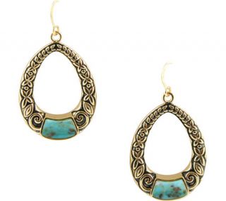 Womens Barse Genuine Turquoise Drop Earring EARR414T01B
