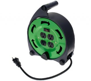EZ Wind 25ft. Extension Cord Reel w/4 Built in Outlets —