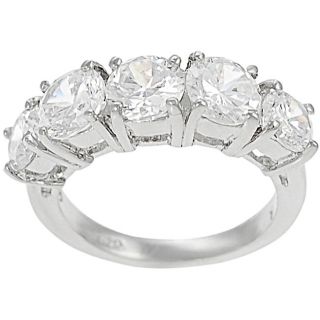 Journee Collection Sterling Five Stone CZ Bridal & Engagement Ring