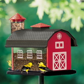 Artline Red Barn Combo Decorative Hopper Bird Feeder