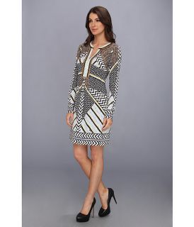 hale bob tribal mix l s dress black