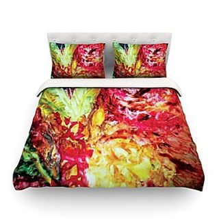 KESS InHouse Passion Flowers I Light by Mary Bateman Featherweight Duvet Cover; Queen