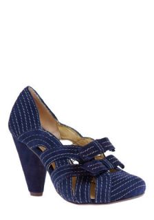 Seychelles In With the New Heel in Navy  Mod Retro Vintage Heels