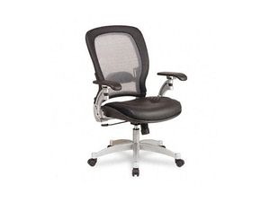SPACE 3680 Light Air Grid Executive Chair, Leather Upholstery, Black/Platinum