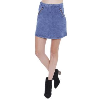 Juniors Sporty Denim Skater Skirt With Side Zipper TS0234B   17534537