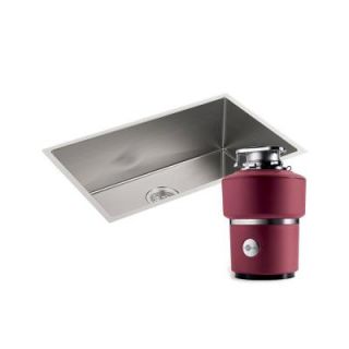 KOHLER Strive Undermount Stainless Steel 29 in. 0 Hole Single Bowl Kitchen Sink with InSinkErator Supreme 1 HP Disposal K 5409 NA SUPREME