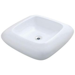 Polaris Sinks Porcelain Pillow Top Vessel Sink in White P001V W
