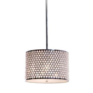 Artcraft Lighting 9 1/2 in W Claremont Concentrix Chrome Mini Pendant Light with Crystal Shade