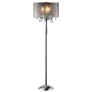 OK 61 in Polished Chrome Indoor Floor Lamp with Glass Shade