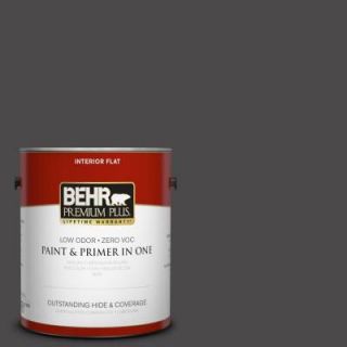 BEHR Premium Plus 1 gal. #N530 7 Private Black Flat Interior Paint 130001