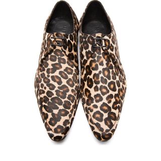 Burberry Prorsum Tan Leopard Print Calf Hair Small Dot Shoes