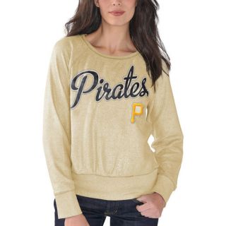 G III 4Her by Carl Banks Pittsburgh Pirates Womens Gold Cover 2 Crew Neck Sweater